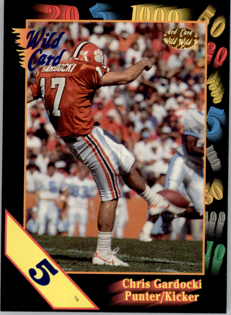 1991 Wild Card Draft Football "5 Stripe" Parallel Cards - Picture 52 of 171