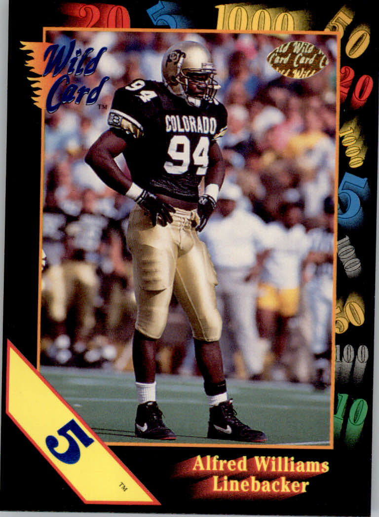 1991 Wild Card Draft Football "5 Stripe" Parallel Cards - Picture 62 of 171