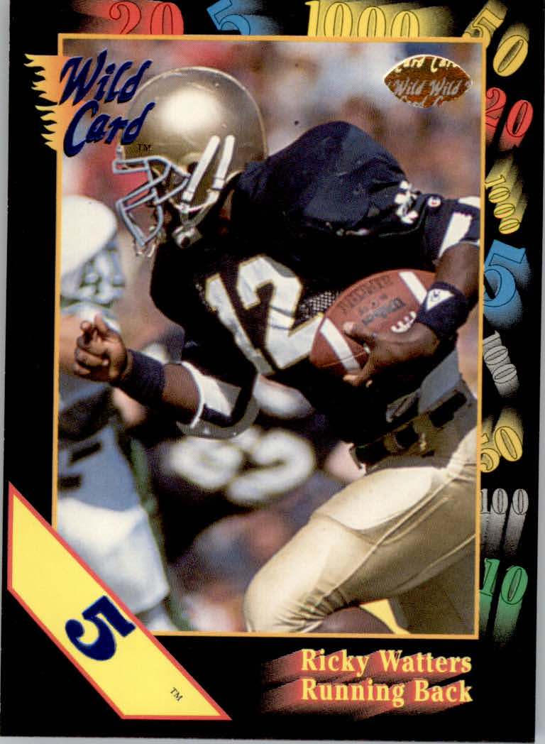 1991 Wild Card Draft Football "5 Stripe" Parallel Cards - Picture 66 of 171