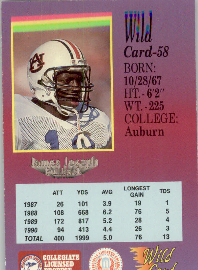 1991 Wild Card Draft Football "5 Stripe" Parallel Cards - Picture 71 of 171