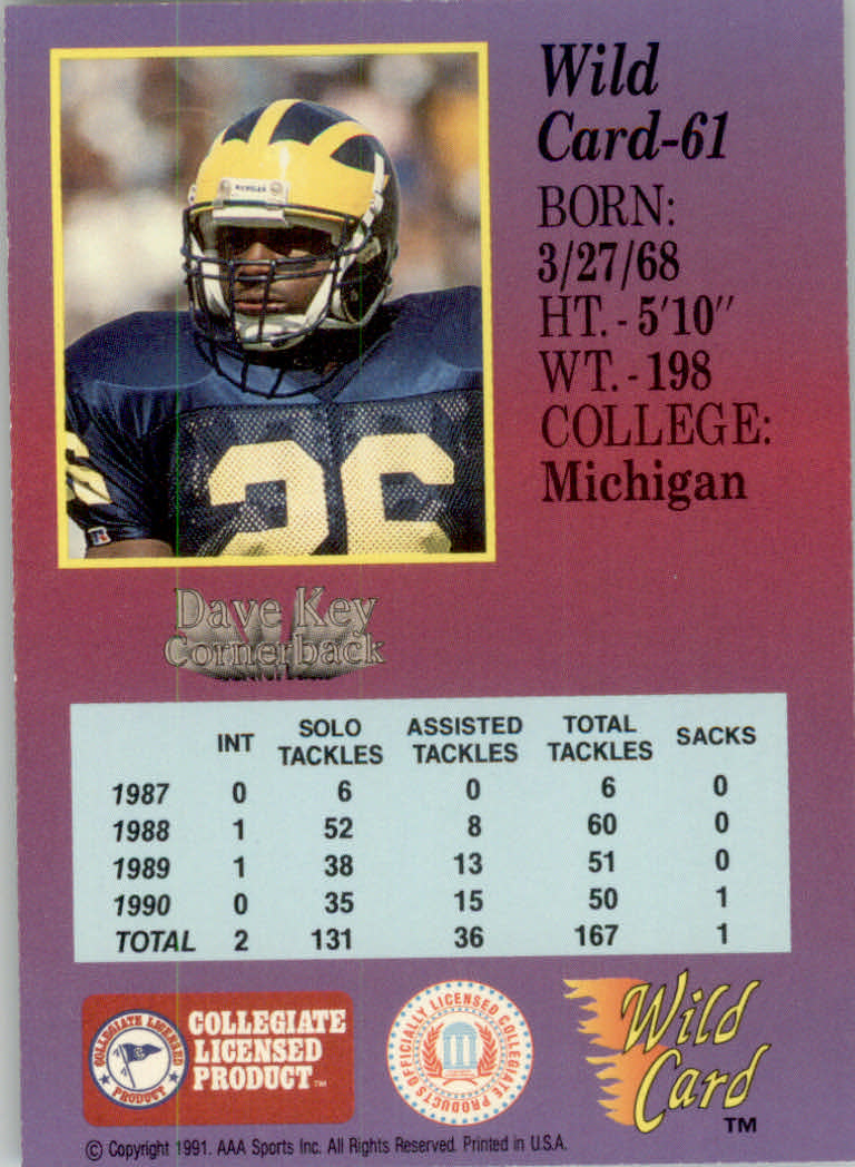 1991 Wild Card Draft Football "5 Stripe" Parallel Cards - Picture 75 of 171