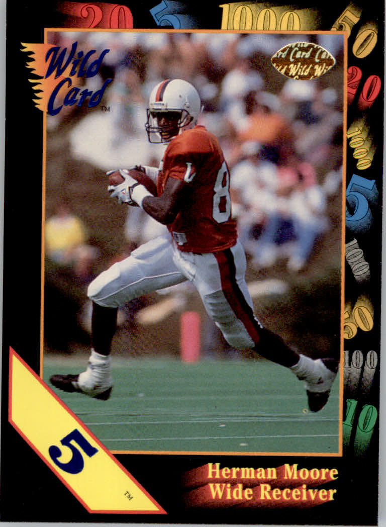 1991 Wild Card Draft Football "5 Stripe" Parallel Cards - Picture 86 of 171