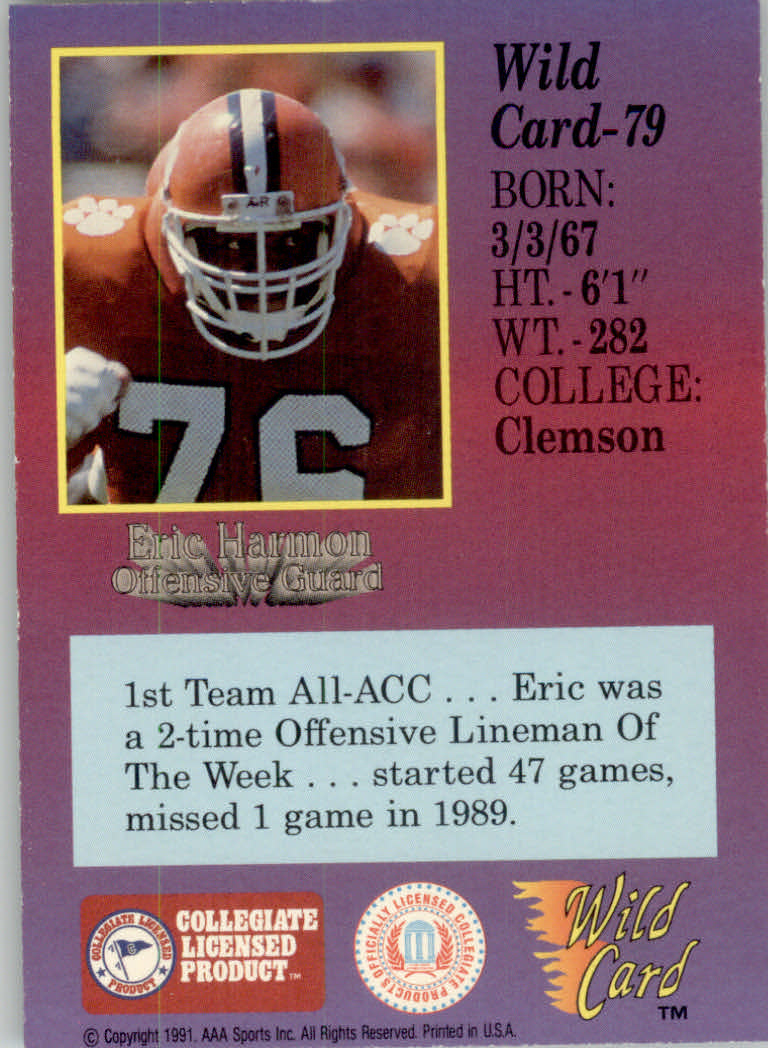 1991 Wild Card Draft Football "5 Stripe" Parallel Cards - Picture 99 of 171