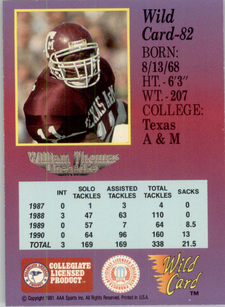 1991 Wild Card Draft Football "5 Stripe" Parallel Cards - Picture 103 of 171