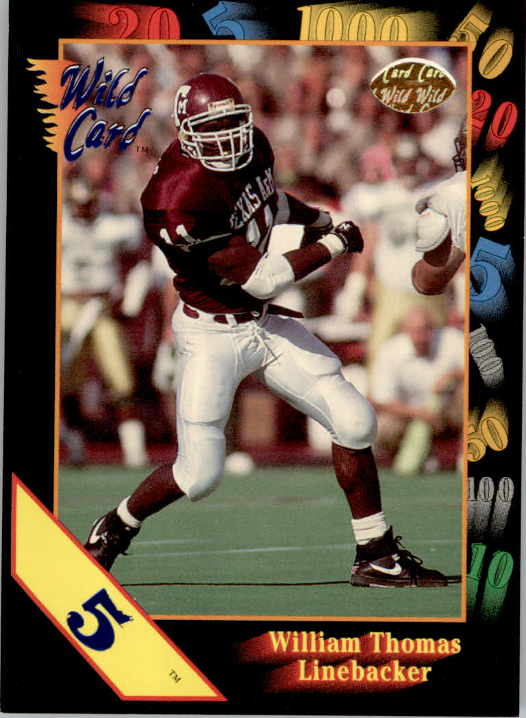 1991 Wild Card Draft Football "5 Stripe" Parallel Cards - Picture 102 of 171