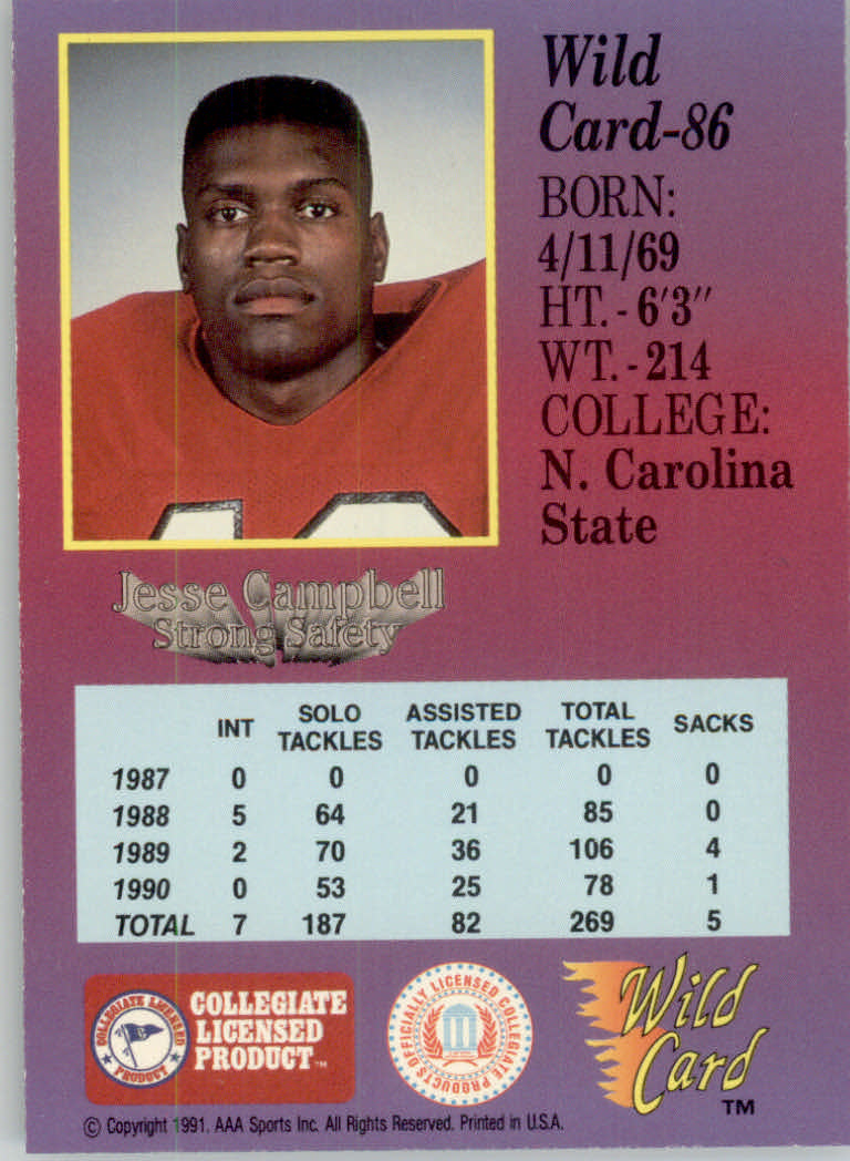 1991 Wild Card Draft Football "5 Stripe" Parallel Cards - Picture 109 of 171