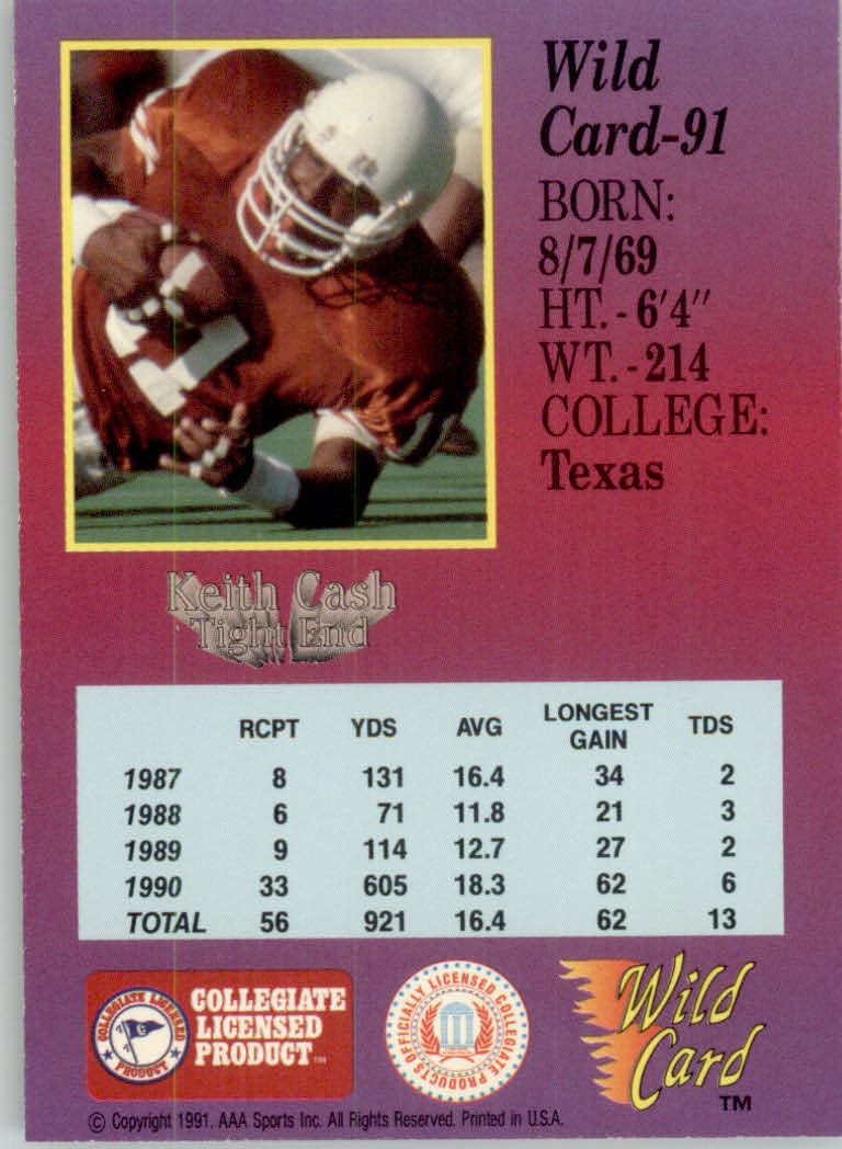 1991 Wild Card Draft Football "5 Stripe" Parallel Cards - Picture 111 of 171