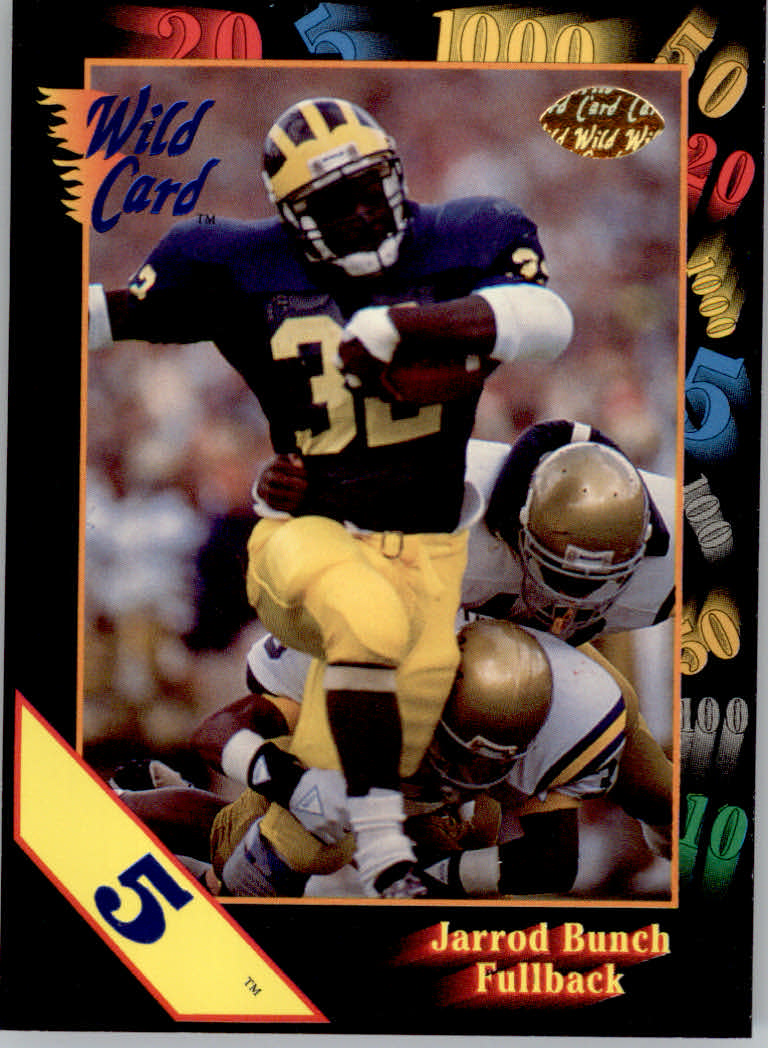 1991 Wild Card Draft Football "5 Stripe" Parallel Cards - Picture 114 of 171