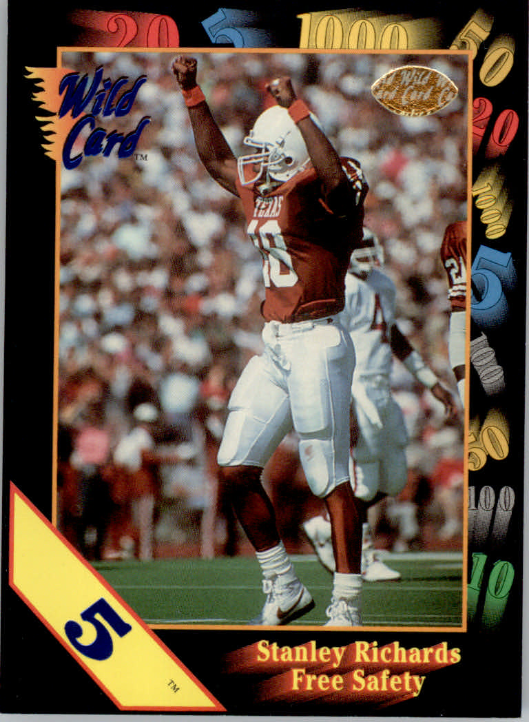 1991 Wild Card Draft Football "5 Stripe" Parallel Cards - Picture 116 of 171