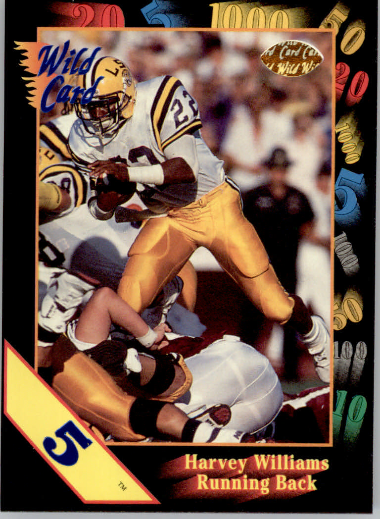 1991 Wild Card Draft Football "5 Stripe" Parallel Cards - Picture 122 of 171