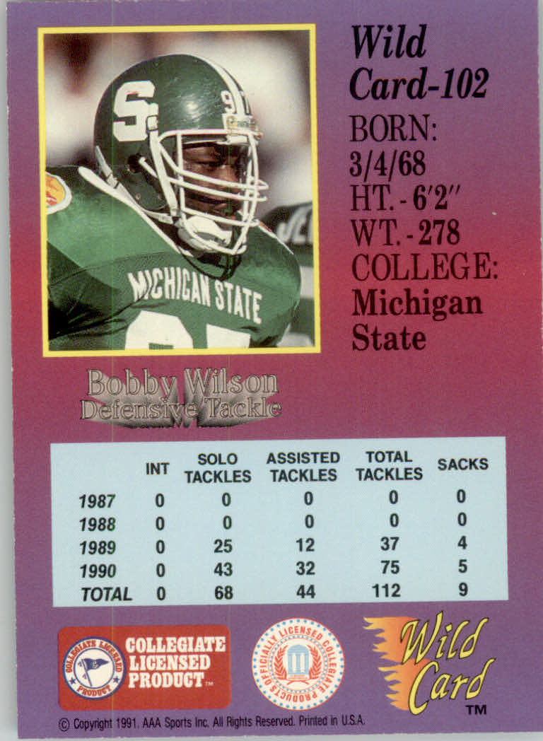 1991 Wild Card Draft Football "5 Stripe" Parallel Cards - Picture 127 of 171