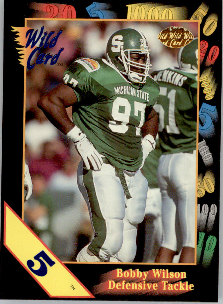 1991 Wild Card Draft Football "5 Stripe" Parallel Cards - Picture 126 of 171