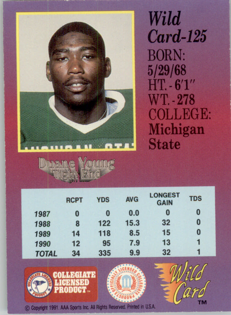 1991 Wild Card Draft Football "5 Stripe" Parallel Cards - Picture 141 of 171