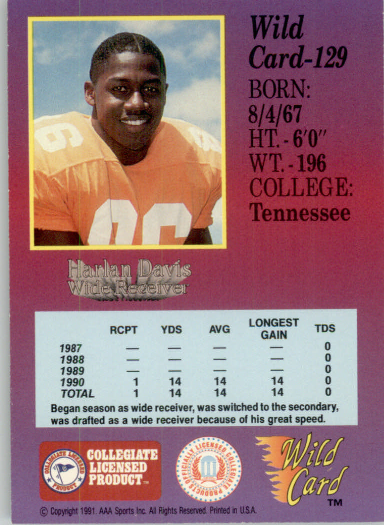 1991 Wild Card Draft Football "5 Stripe" Parallel Cards - Picture 149 of 171