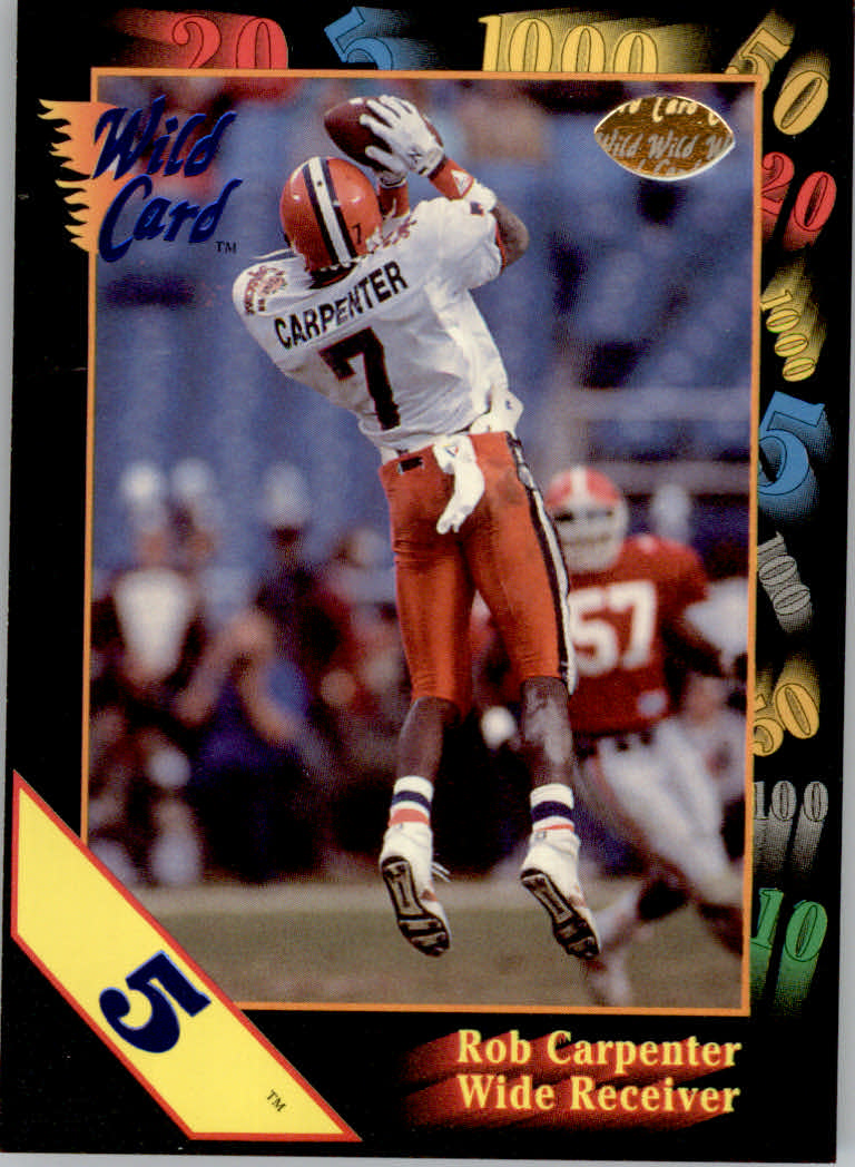 1991 Wild Card Draft Football "5 Stripe" Parallel Cards - Picture 152 of 171