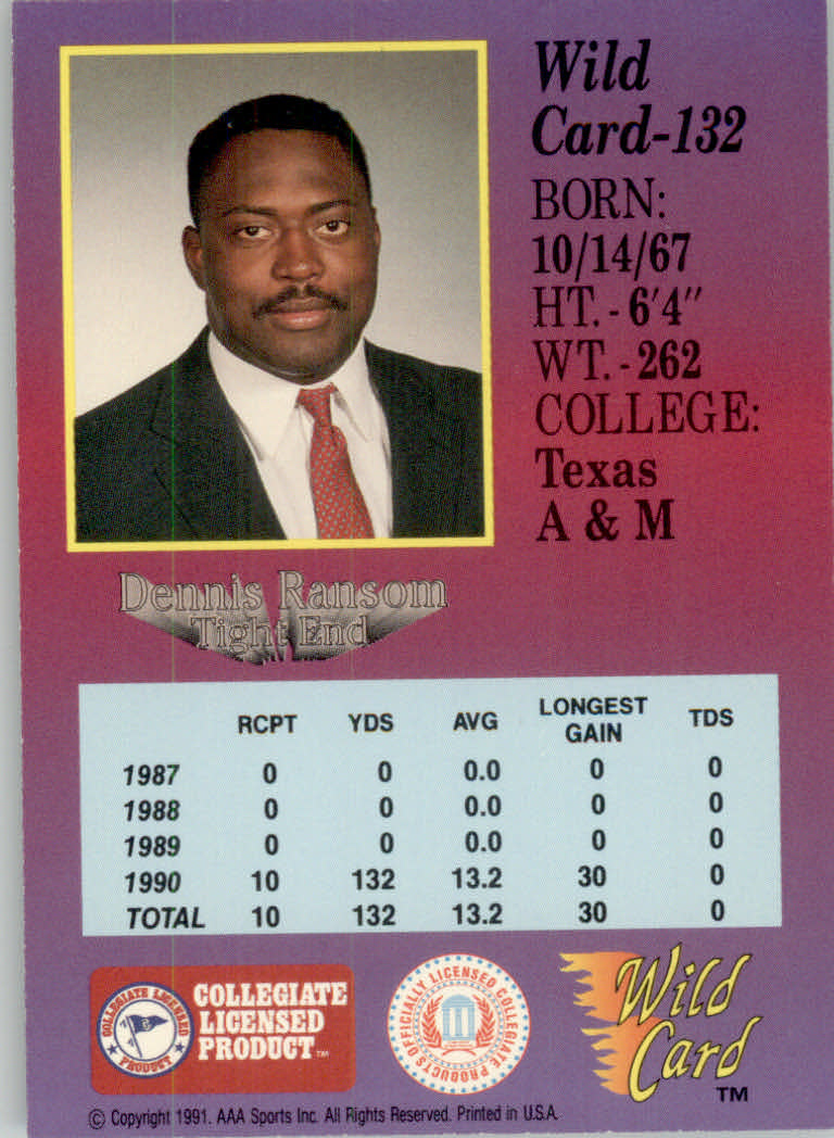 1991 Wild Card Draft Football "5 Stripe" Parallel Cards - Picture 155 of 171