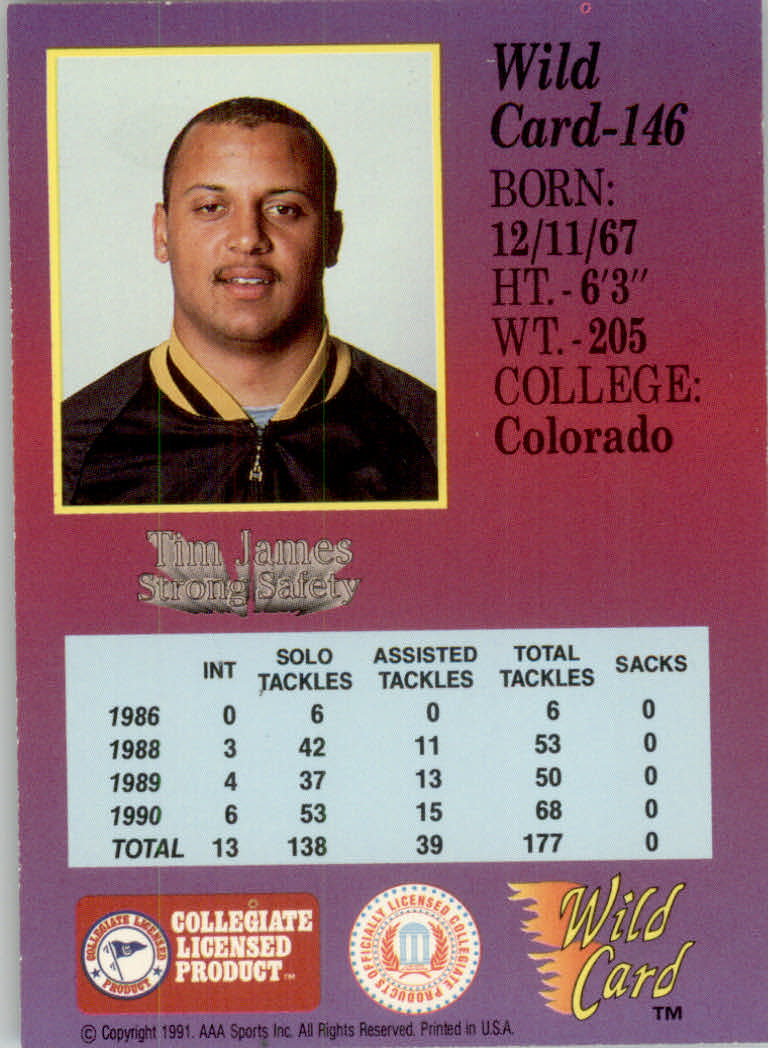 1991 Wild Card Draft Football "5 Stripe" Parallel Cards - Picture 167 of 171