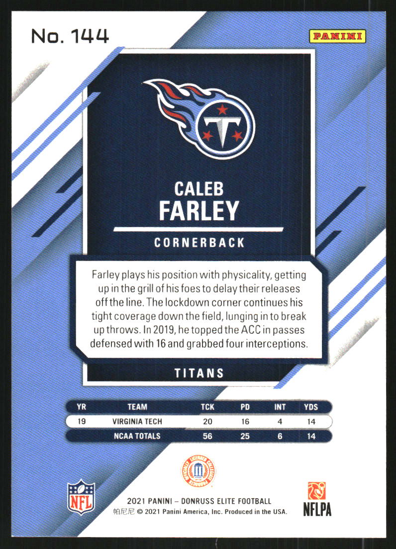 2021 Elite Aspirations Shimmer #144 Caleb Farley /499