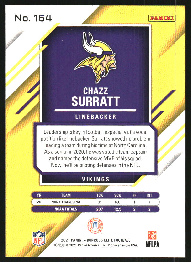 2021 Elite Aspirations Shimmer #164 Chazz Surratt /499
