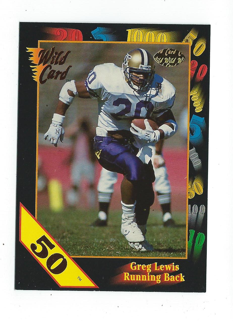 1991 Wild Card Draft 50 Stripe #68 Greg Lewis