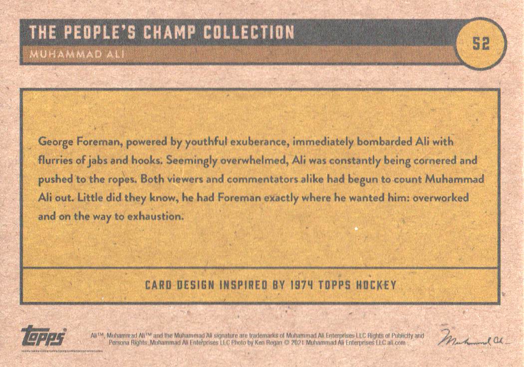 2021 Topps Muhammad Ali The People's Champ #52 Muhammad Ali/Ali Looks in Trouble/813* back image