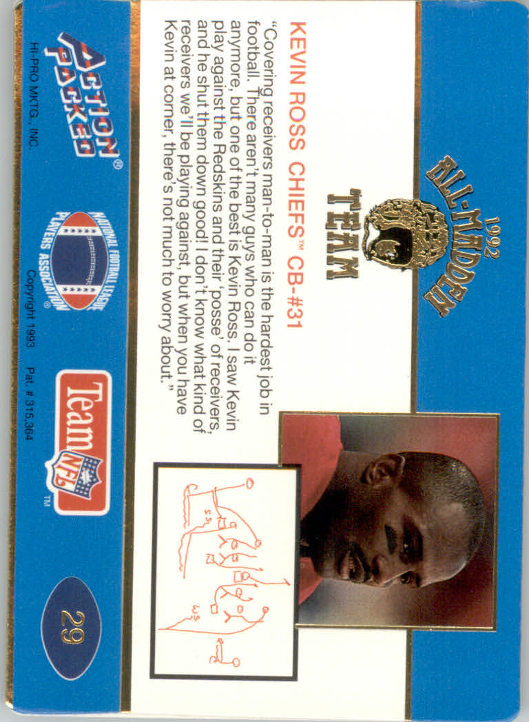 1992 Action Packed All-Madden Football "Main Set" Base Cards - Picture 49 of 97