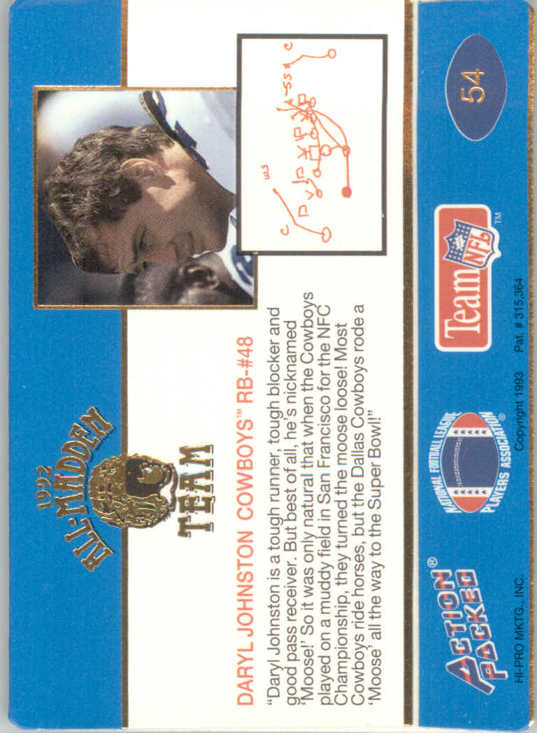 1992 Action Packed All-Madden Football "Main Set" Base Cards - Picture 97 of 97