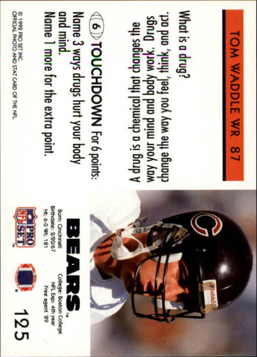 1992 FACT Pro Set Mobil #125 Tom Waddle back image