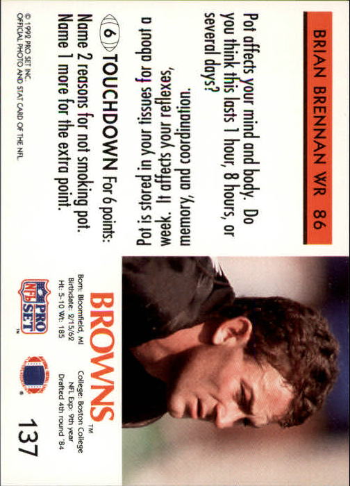 1992 FACT Pro Set Mobil #137 Brian Brennan back image
