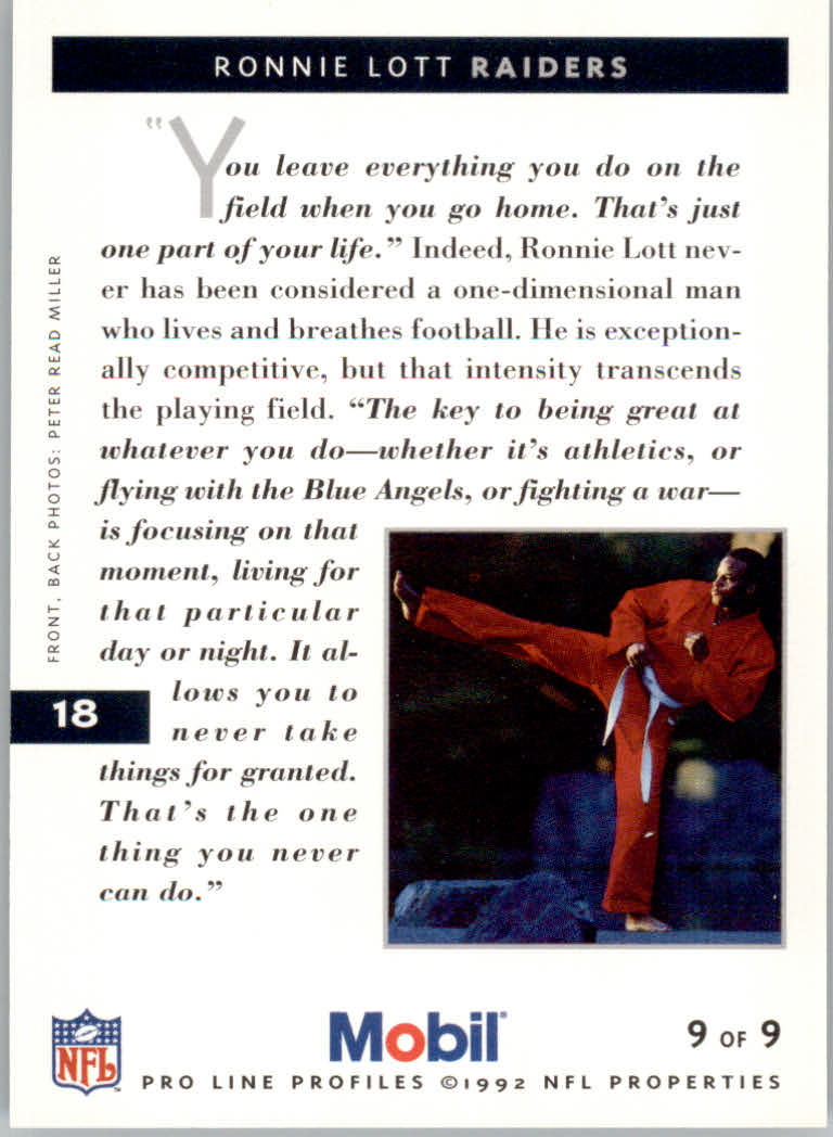 1992 Pro Line Mobil Football Cards - Picture 37 of 145