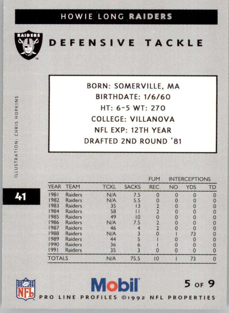 1992 Pro Line Mobil Football Cards - Picture 83 of 145