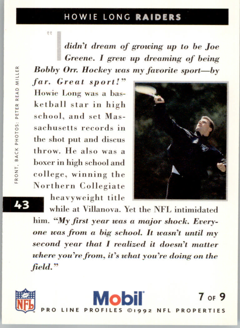 1992 Pro Line Mobil Football Cards - Picture 87 of 145
