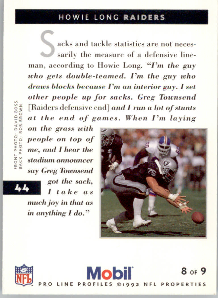1992 Pro Line Mobil Football Cards - Picture 89 of 145