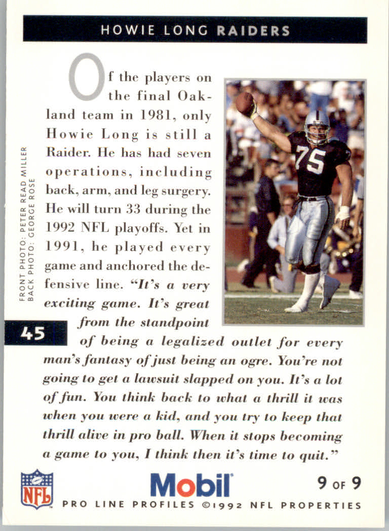 1992 Pro Line Mobil Football Cards - Picture 91 of 145