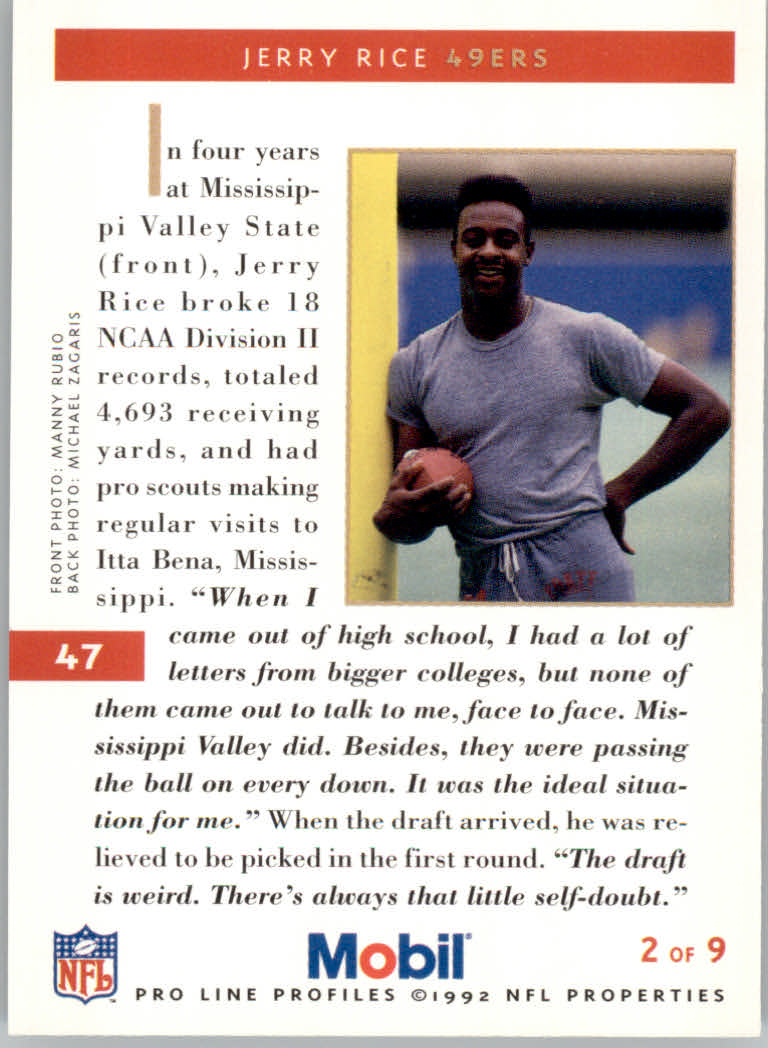 1992 Pro Line Mobil Football Cards - Picture 95 of 145