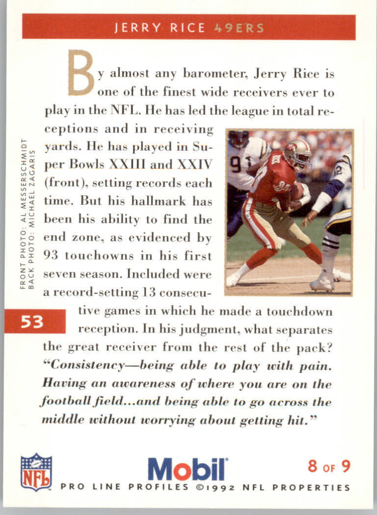 1992 Pro Line Mobil Football Cards - Picture 107 of 145