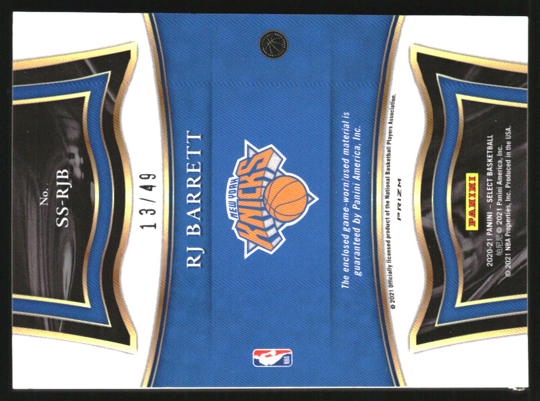 2020-21 Select Selective Swatches Prizms Copper #33 RJ Barrett/49 - NM-MT