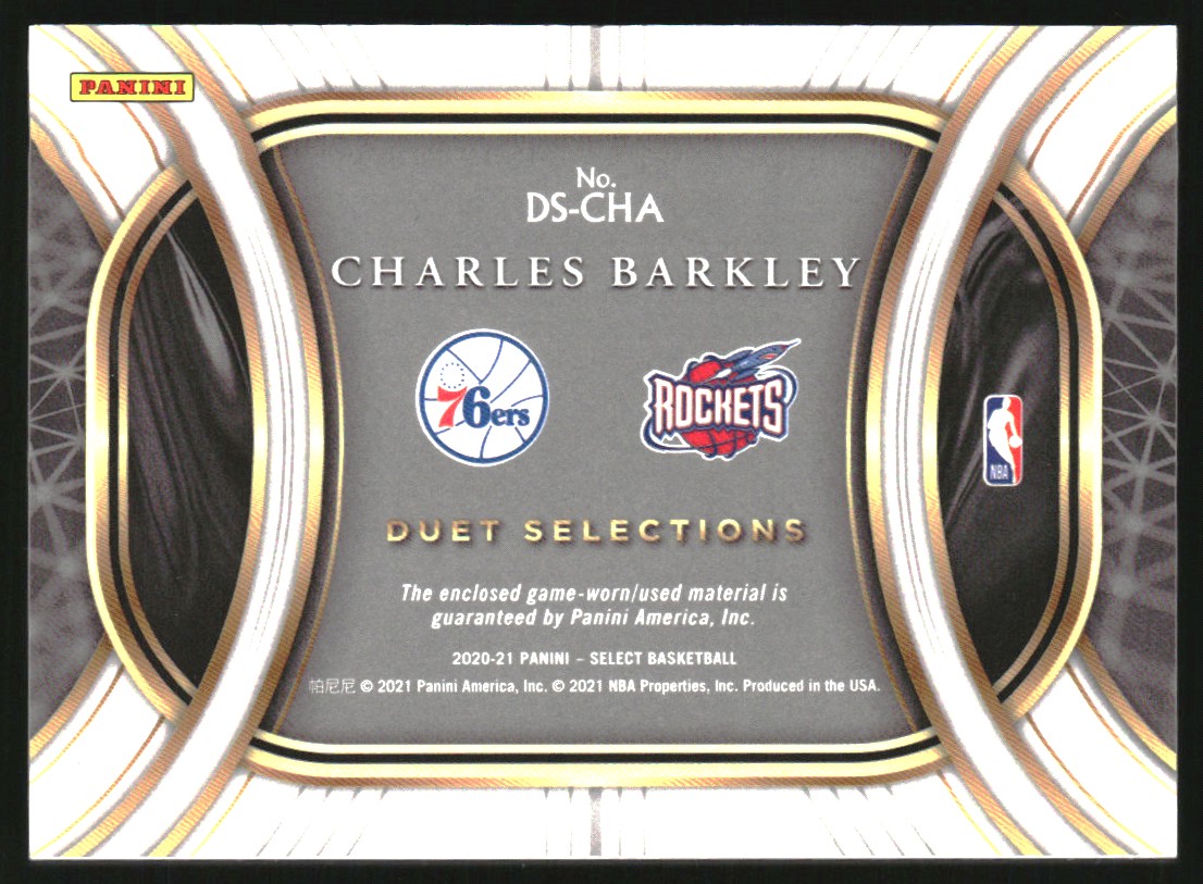 2020-21 Select Duet Selections Memorabilia #10 Charles Barkley back image
