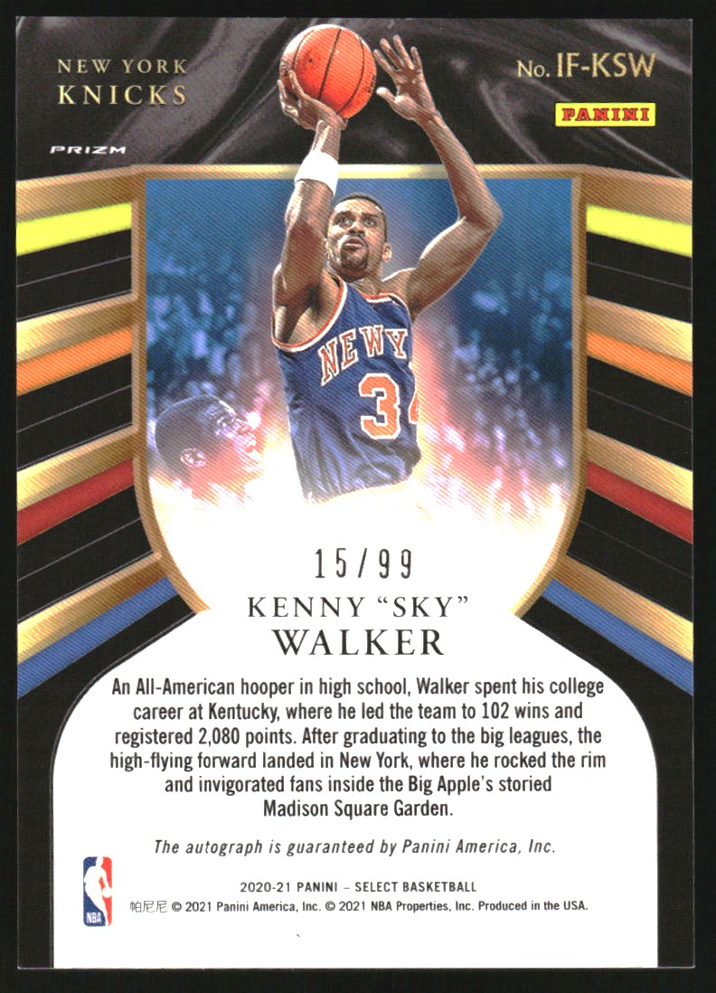 2020-21 Select In Flight Signatures Prizms Neon Green #12 Kenny Sky Walker/99