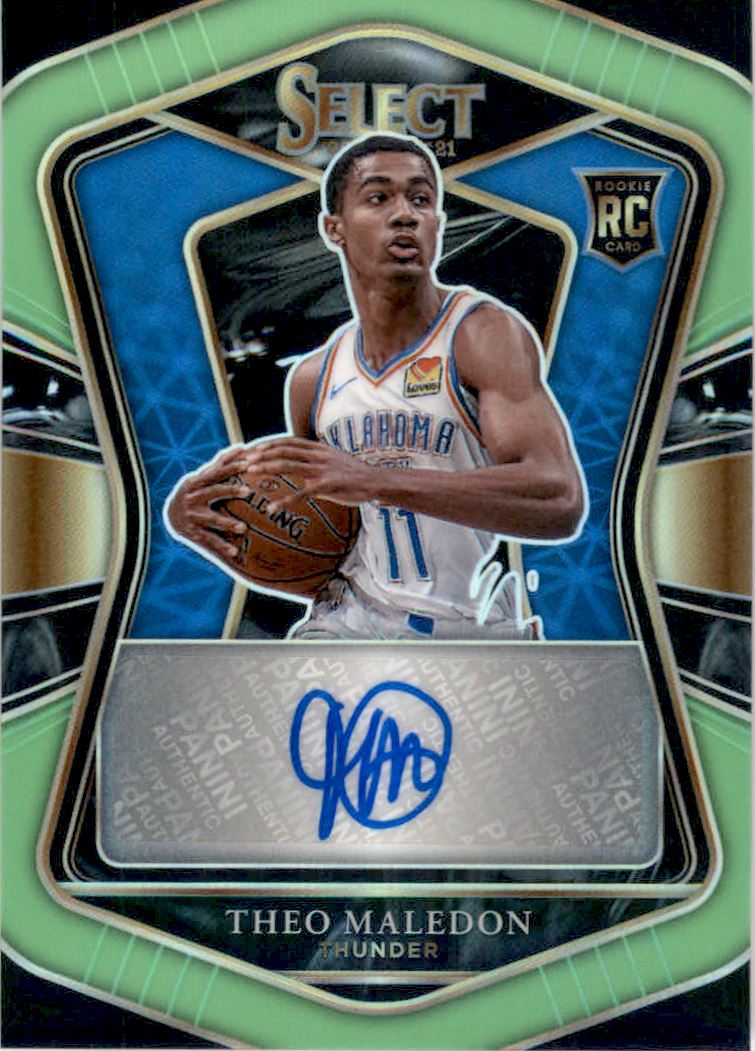 2020-21 Select Rookie Signatures Prizms Neon Green #34 Theo Maledon