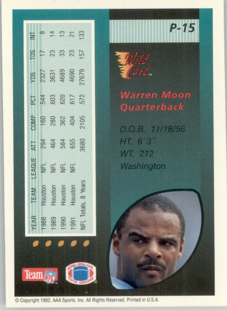 1992 Wild Card Football "Insert" Cards - Picture 7 of 27