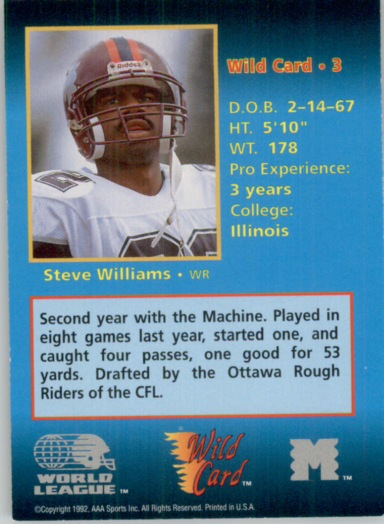 1992 Wild Card WLAF Football Cards - Picture 19 of 21