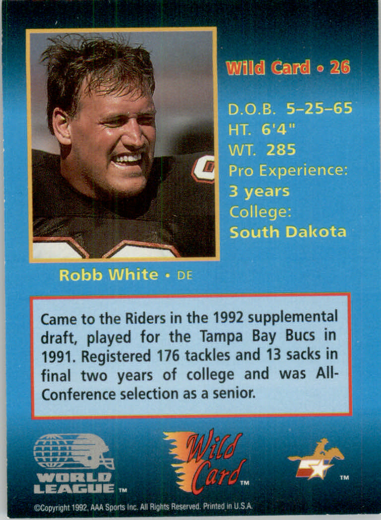 1992 Wild Card WLAF Football Cards - Picture 21 of 21