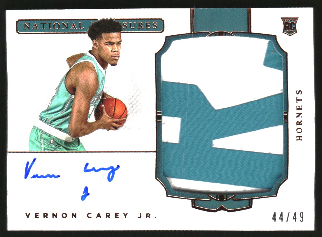 2020-21 Panini National Treasures Rookie Patch Autographs Horizontal Bronze #141 Vernon Carey Jr.