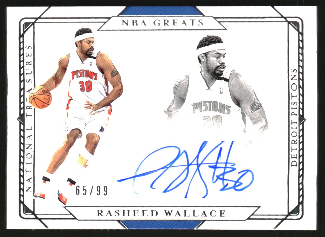 2020-21 Panini National Treasures NBA Greats Signatures #23 Rasheed Wallace/99