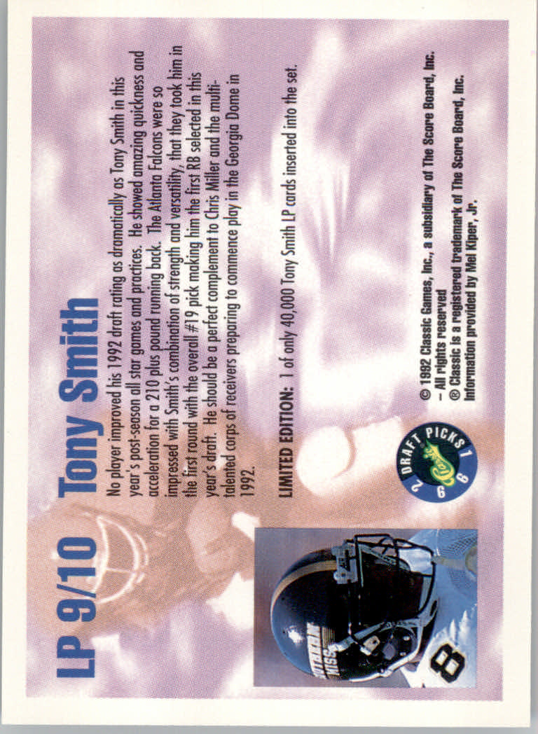 1992 Classic Draft Picks Football "Insert and Parallel" Cards - Picture 7 of 39