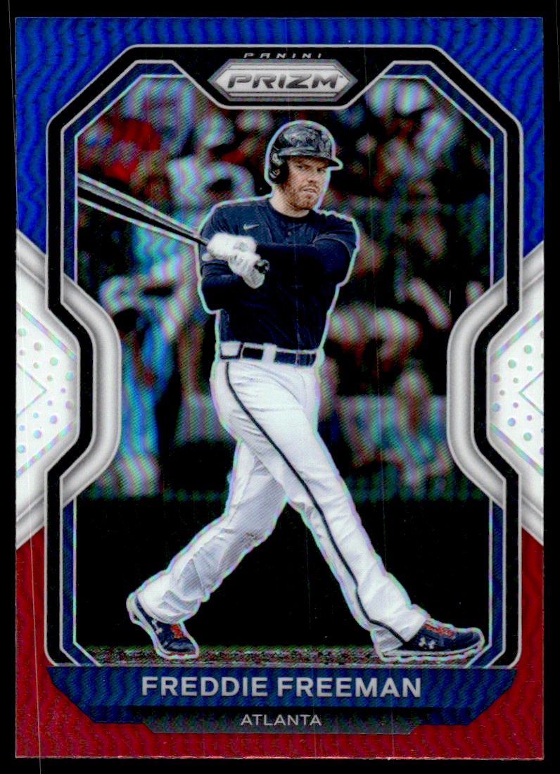 2021 Panini Prizm Prizms Red White and Blue #112 Freddie Freeman