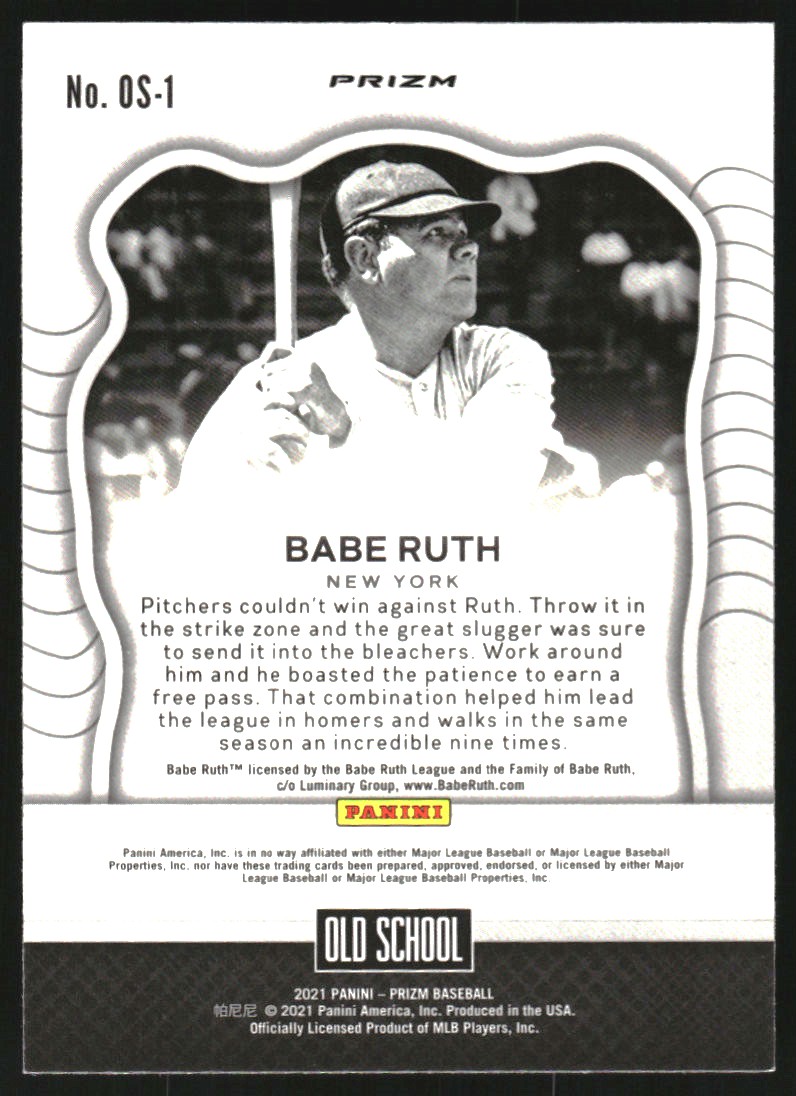 2021 Panini Prizm Old School Prizms Green Wave #1 Babe Ruth