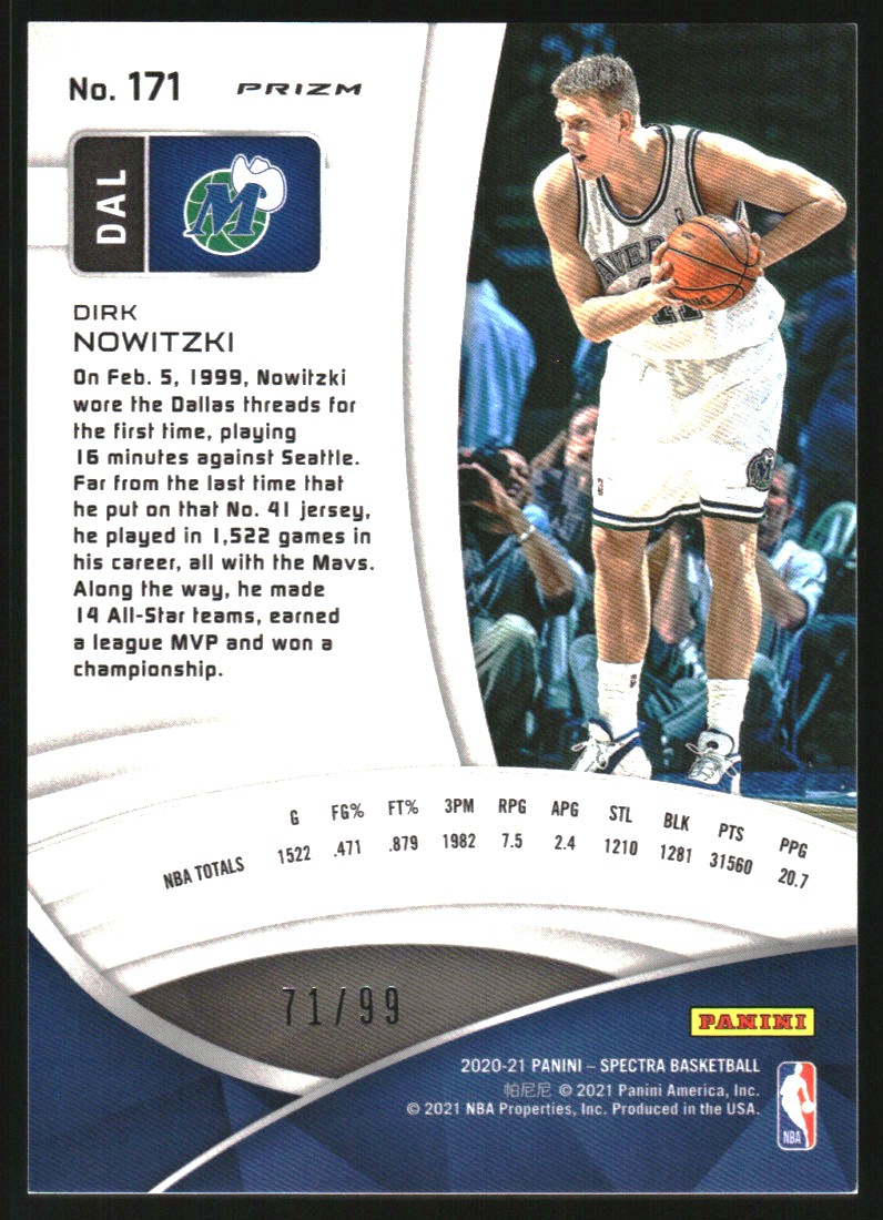 2020-21 Panini Spectra Celestial #171 Dirk Nowitzki SD