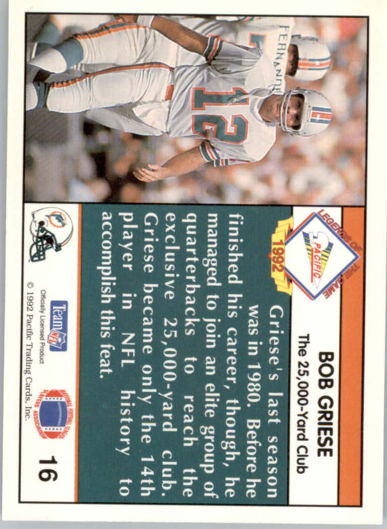 1992 Pacific Football "Insert" Cards - Picture 5 of 93
